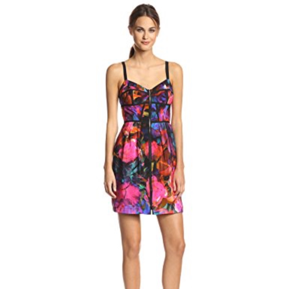 Amanda Uprichard Silk Floral Nadia Corset Dress